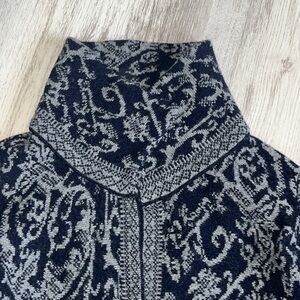 Made in Italy A. IDA Anthropologie Sweater Duster Size Large L Wool Navy baroque